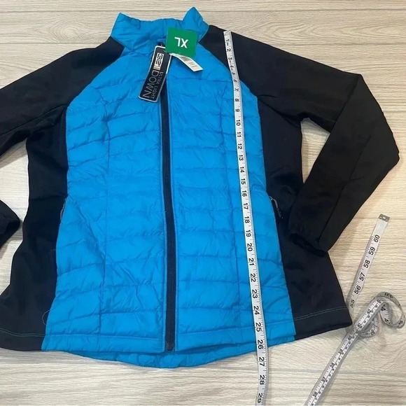 32 Degrees Ultra Light Down Black Blue Full Zip Jacket Women’s size XL New - Picture 12 of 15